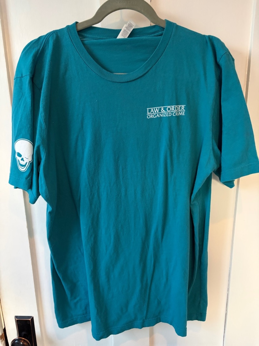 XL ‘Law and Order’ Teal Graphic Short Sleeve Tee